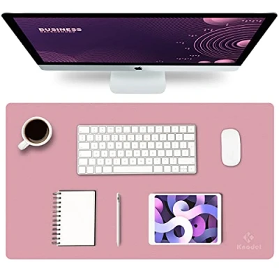 Abbildung von K KNODEL Tischunterlage, Schreibtischunterlage, 60 x 35cm PVC Laptop wasserdichte Schreibunterlage für Büro oder Heimbereich, doppelseitig (Purpur/Rosa)