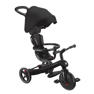 Abbildung von GLOBBER Explorer Trike 4in1 Pro in Schwarz Dreirad, Laufrad und Kinderwagen 10/8,5 Zoll TPR Sitz höhenverstellbares Kinderfahrzeug