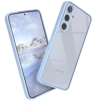 Abbildung von EAZY CASE Clear Hybrid Bumper Hülle kompatibel mit Samsung Galaxy S24 Plus, Handyhülle Ultra Aufprallschutz, Stoßfest und Kratzfest, dünne Schutzhülle Kameraschutz, Handy Case, Hell Blau