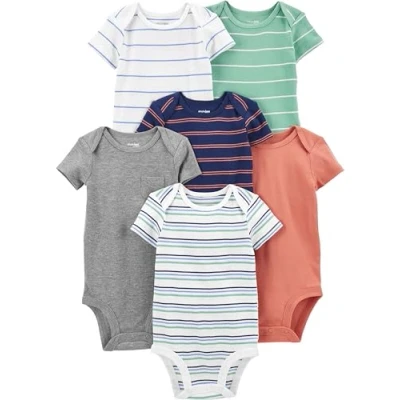Abbildung von Simple Joys by Carter&#039;s Baby Jungen Short Sleeve Bodysuit Hemd, Mehrfarbig/Streifen, 0 Monate (6er Pack)