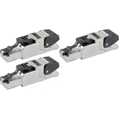 Abbildung von Telegärtner J00026A2000 feldkonfektionierbarer RJ45 Stecker für AWG24/1 AWG22/1, AWG27/7 AWG22/7 (3 Sätze)