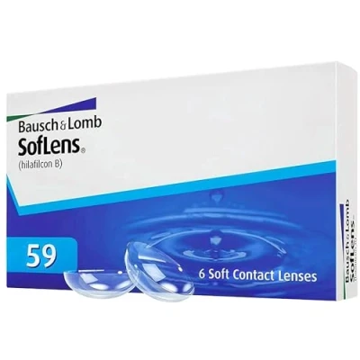Abbildung von Bausch + Lomb SofLens 59 Monatslinsen, sphärische Kontaktlinsen, weich, 6 Stück BC 8.6 mm / DIA 14.2 3.25 Dioptrien