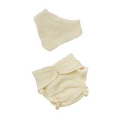 Abbildung von &Ouml;ko Babyset f&uuml;r Puppenwindel plus Puppenl&auml;tzchen, 28 35 cm