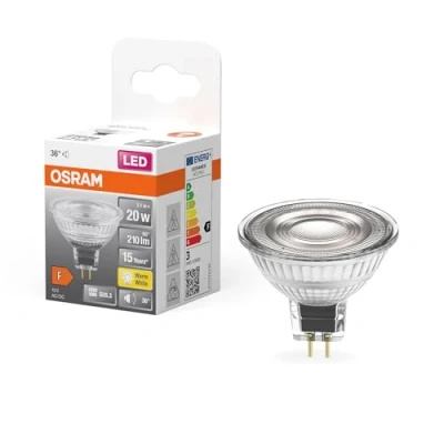 Abbildung von OSRAM Star Reflektor LED Lampe für GU5.3 Sockel, klares Glas ,Warmweiß (2700K), 210 Lumen, Ersatz herkömmliche 20W Leuchtmittel, nicht dimmbar, 1 er Pack, Kaltweiß