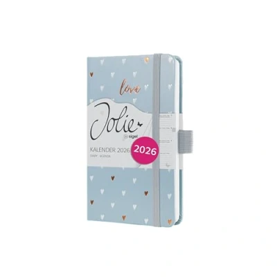 Abbildung von SIGEL J6334 Wochenkalender 2026 ca. A6, grau, Hardcover, Gummiband, Stiftschlaufe, Einstecktasche, 174 Seiten, vegan, Buchkalender, Terminplaner Kalenderbuch Jolie