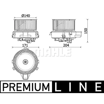 Abbildung von MAHLE ORIGINAL AB 284 000P Innenraumgebläse für Rechtslenker