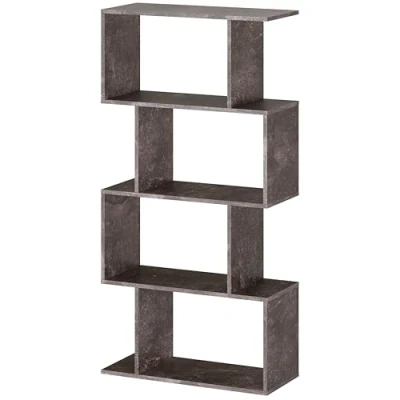 Abbildung von RICOO Regal 140 x 70 30 cm, Standregal Betonoptik grau WM074 BG Spannplatte aus Holz, Bücherregal Wandregal, Regale &amp; Ablagen, schmales Regal, Büroregal, kleines klein Büro Bücherregale