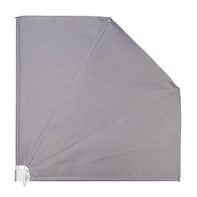 Abbildung von Ventanara® Balkonfächer beige grau Sichtschutz Balkon Windschutz Sonnensegel (140 x 140 cm, Grau)