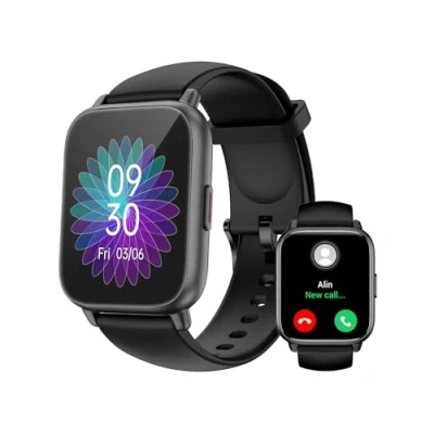 Abbildung von RUIMEN Smartwatch mit Telefonfunktion,Smartwatch für Damen Herren HD Touch Screen Fitnessuhr SpO2 Überwachung Pulsuhr Schlafmonitor Schrittzähler Uhr Multi Trainingsmodi Android iOS