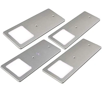 Abbildung von kalb LED Unterbauleuchte silber 5W sehr flache Küchenleuchte mit Touch Dimmfunktion, 4er Set neutralweiss, neutralweiss
