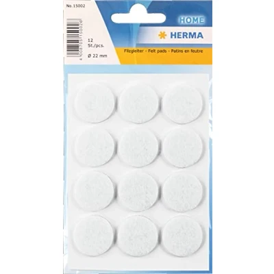 Abbildung von 10 x Herma Filzgleiter weiß 22 mm VE=12 Stück