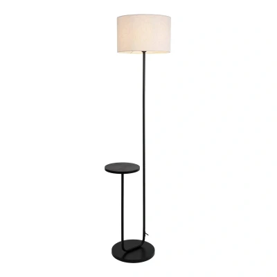 Abbildung von näve Stehlampe Tordis, ohne Leuchtmittel, mit integriertem Tisch, Zuleitung 230cm schwarz, exkl. 1 x E27