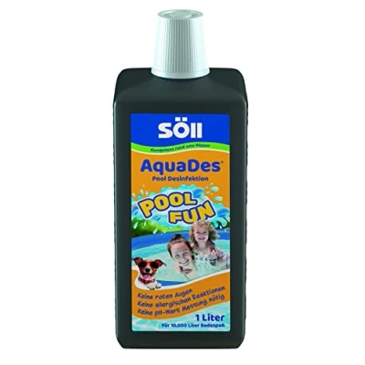 Abbildung von Söll 83692 AquaDes, 1 l Pool Desinfektion, Poolreinigung, Wasserpflege gegen Bakterien und Keime, Desinfektionmittel für Planschbecken Schwimmbecken Kinderpool