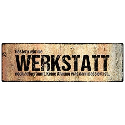 Abbildung von Interluxe Schild METALLSCHILD Blech GESTERN WAR DIE Werkstatt Mann Spruch Geschenk Lustig