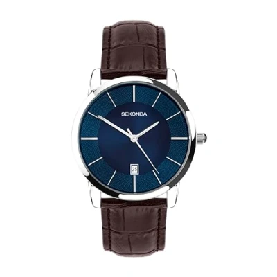 Abbildung von Sekonda Unisex Erwachsene Analog Japanisches Quarzwerk Uhr mit Leder Armband 30193