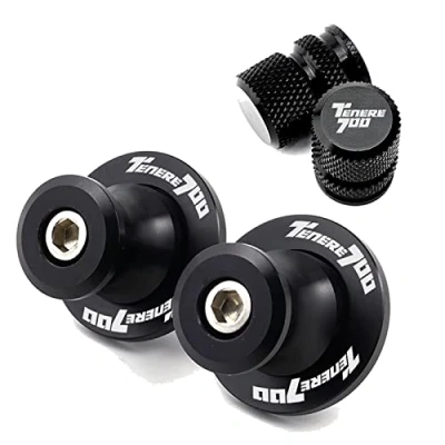 Abbildung von TEAUSA Passend for Yamaha Tenere 700 Tenere700 T7 Rally World Raid 2022 2023 Motorradzubehör Ventilkappe 6 mm Schwingenspulen Ständerschraube (Size : Combo Black)