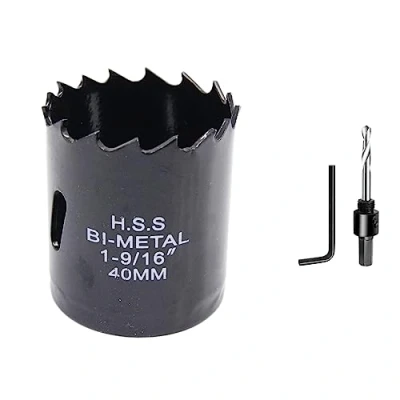 Abbildung von Lochsäge 40mm LAIWEI Bi Metall Rundlochfräser HSS Kreissägekopf, 1,8 mm stark, Schnitttiefe bis 38mm, geeignet für Holz, Kunststoff, Gipskarton und Metallrohre