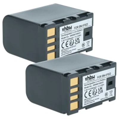 Abbildung von vhbw 2X Akku kompatibel mit JVC GS TD1EU, TD1BEU, GY HM100, TD1 Videokamera Camcorder (2100 mAh, 7,2 V, Li Ion) + Infochip