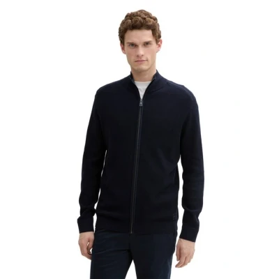 Abbildung von TOM Tailor Structured Jacket Strickjacke, Herren, Größe: Medium, Navy melange