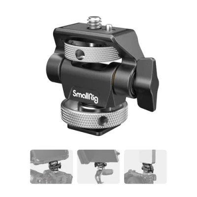 Abbildung von SMALLRIG Kamera Monitor Mount mit Kaltschuhadapter, 360 drehbar und 180 neigbar, Verstellbarer Monitorhalter Rändelschraube zum Einstellen der Spannung, Anti Twist Design 2905B