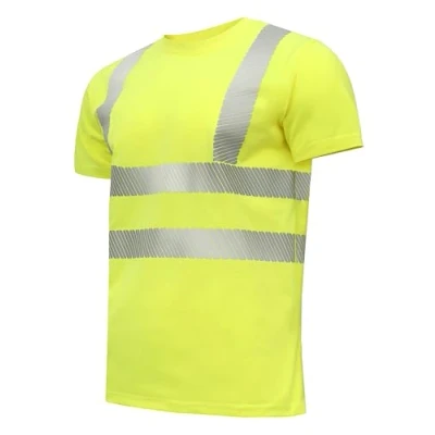 Abbildung von Högert Technik JURAL II Warnschutz Polycotton T Shirt gelb 2XL (56) Warnweste Reflektierend Atmungsaktiv Leicht Kurzarmshirt Kurzarm Arbeitskleidung Sichtbarkeit Hemden