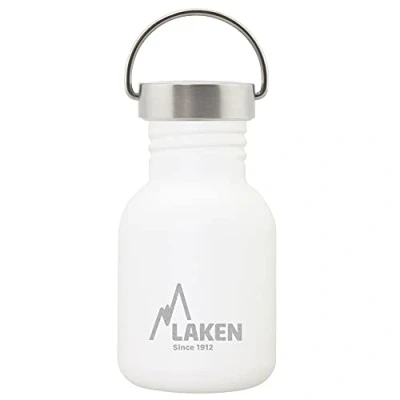 Abbildung von Laken Basic Edelstahlflasche, Trinkflasche Weite Öffnung mit Edelstah Schraubverschluss, BPA frei 0,35L, Weiß