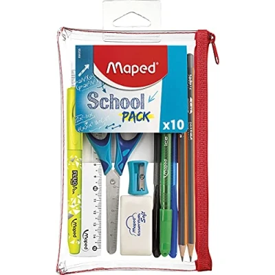 Abbildung von Maped Schüler Set gefülltes Etui SCHOOL PACK 10 tlg. transparent
