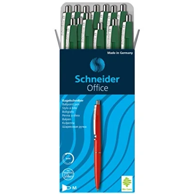 Abbildung von Schneider Office Kugelschreiber (Schreibfarbe: grün, Strichstärke M, dokumentenecht) 20er Packung grün