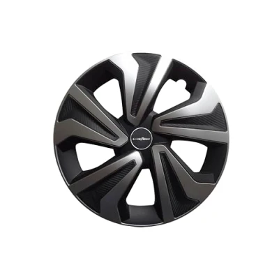 Abbildung von Goodyear Satz von 4 Radkappen 16&quot; Montreal Modell Schwarz/Silber. Sportliches Design, das gut zum Äußeren des Fahrzeugs passt. Robuste und langlebige Konstruktion.