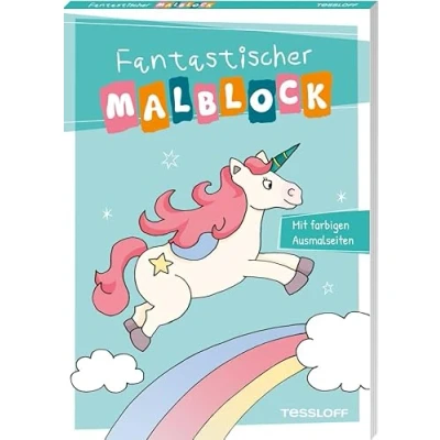 Abbildung von Fantastischer Malblock Rund 50 schöne Motive zum Ausmalen Mit ankolorierten Flächen für Kinder ab 5 Jahren: farbigen Ausmalseiten Jahren (Malbücher und blöcke)