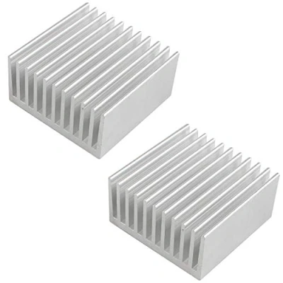Abbildung von Futheda 2 x Aluminium Chipsatz Kühlkörper Kühlflosse Silber für CPU LED Power Active elektronische Komponente ohne Klebstoff 40 20 mm