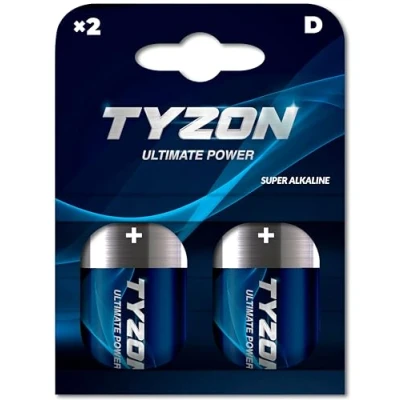 Abbildung von TYZON D Super Alkaline Batterien, 1,5 Volt, 2 Stück Zuverlässige Energie für Geräte mit hohem Stromverbrauchem Stromverbrauch