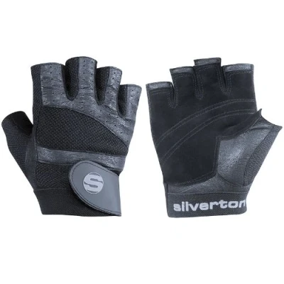Abbildung von silverton PRO Plus Fitness Handschuhe Herren &amp; Damen, Verstellbarer Handgelenkverschluss, Hochwertige Ledereinsätze, langlebige Doppelnähte, Trainingshandschuhe,