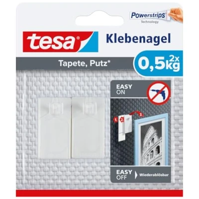 Abbildung von tesa Klebehaken, Dekoration, Bilder, Leinwände, Lichterketten, Girlanden, (Packung, 2 St), Bilderhaken selbstklebend spurlos entfernbar &amp; wiederverwendbar