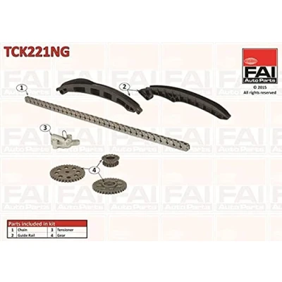 Abbildung von FAI AutoParts TCK221NG Steuerkettensatz ohne Dichtungen, mit Zahnrädern Simplex, Kette geräuscharm VOLKSWAGEN: Polo IV Schrägheck