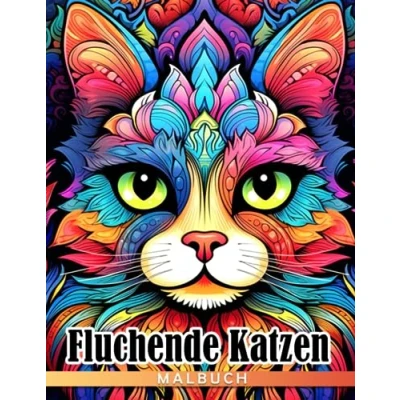 Abbildung von Fluchende Katzen Malbuch: Erstaunliche Illustrationen für Katzenliebhaber Jungen Mädchen zur Stressreduzierung und Entspannung