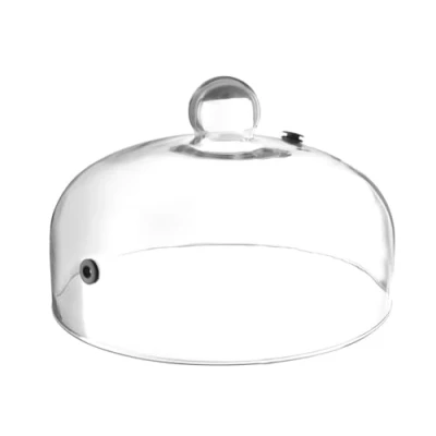 Abbildung von HENDI Glasglosche, mit Lüftungsöffnung, Ausgestattet einer Gummientlüftung zur Aufnahme des Schlauches Räucherpistole, Servierglosche, Glaskuppel, ø260x(H)174mm