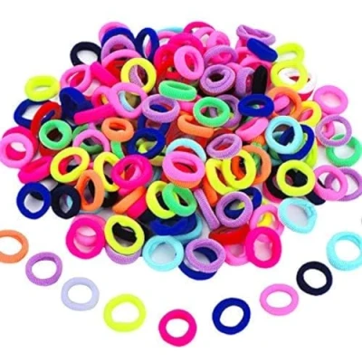 Abbildung von 100 Stücke Elastische Haargummis Mini Haarbänder Kleine Gummibänder Mehrfarbig Mädchen Pferdeschwanz Inhaber für Baby Kinder