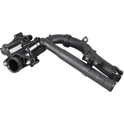 Abbildung von METZGER 4006365 Kühlwasserthermostat 97 mit Rohrleitung Gehäuse MERCEDES BENZ: C Klasse Coupe, E T modell, Limousine