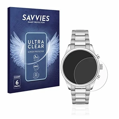 Abbildung von Savvies 6 Stück Schutzfolie für Hugo Boss Chronograph 58114171 Displayschutz Folie Ultra Transparent