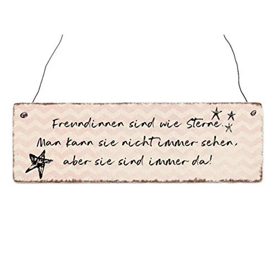 Abbildung von Interluxe Holzschild Freundinnen sind wie Sterne Schild für die Beste Freundin zum Geburtstag oder als Mitbringsel den Mädelsabend