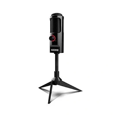 Abbildung von Ozone Rec X50 Gaming Mikrofon, Streaming elektroden, bidirektionaler Sound, LED Beleuchtung, stabile Halterung, USB, Schwarz