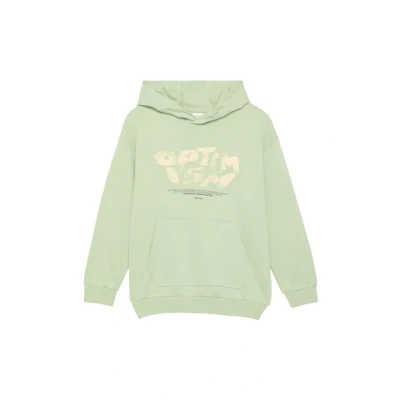 Abbildung von s.Oliver MIT Frontprint Kapuzenpullover für Kinder, Größe: 146/152, Salbeigrün