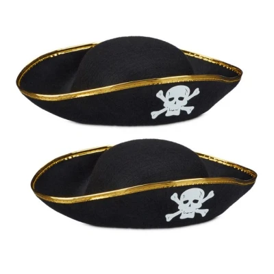 Abbildung von relaxdays Piraten Kostüm 2 x Piratenhut schwarz