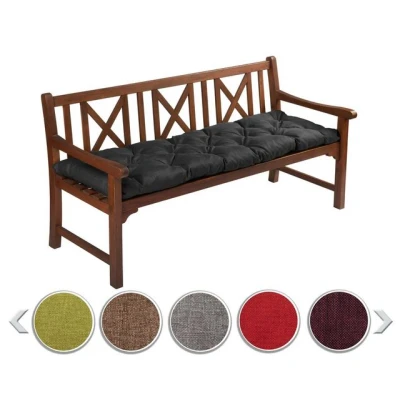 Abbildung von sunnypillow Bankauflage Stuhlkissen viele Farben und Größen zur Auswahl, 110 x 50 cm schwarz