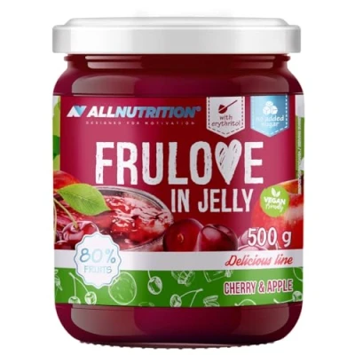 Abbildung von ALLNUTRITION Zuckerfreie Marmelade Frulove in Jelly Cherry &amp; Apple Low Carb Früchte Gelee 80% Fruchtgelee Kalorienarmer Aufstrich Veganerfreundlich 500g