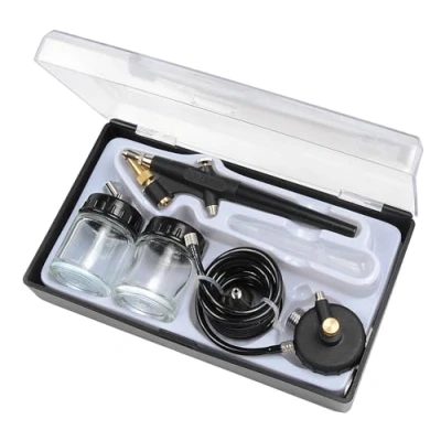 Abbildung von Michelin Compact Airbrush Kit mit Schlauch, 2 Farbkanister + Tragetasche, Maximaler Druck: 1 Bar, Schwarz