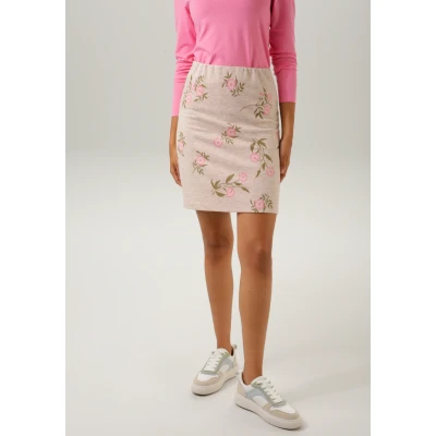 Abbildung von Aniston CASUAL Minirock, mit ausdrucksvollem Blumenmuster