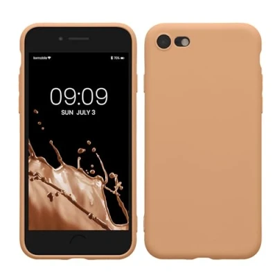 Abbildung von kwmobile Handyhülle kompatibel mit Apple iPhone SE (2022) / (2020) 8 7 Hülle Handy Case aus weichem Silikon in Macchiato