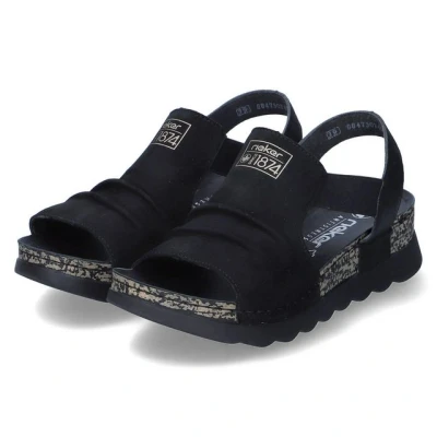 Abbildung von Rieker Plateausandalette, Damen, Größe: 40, Schwarz Schuhe